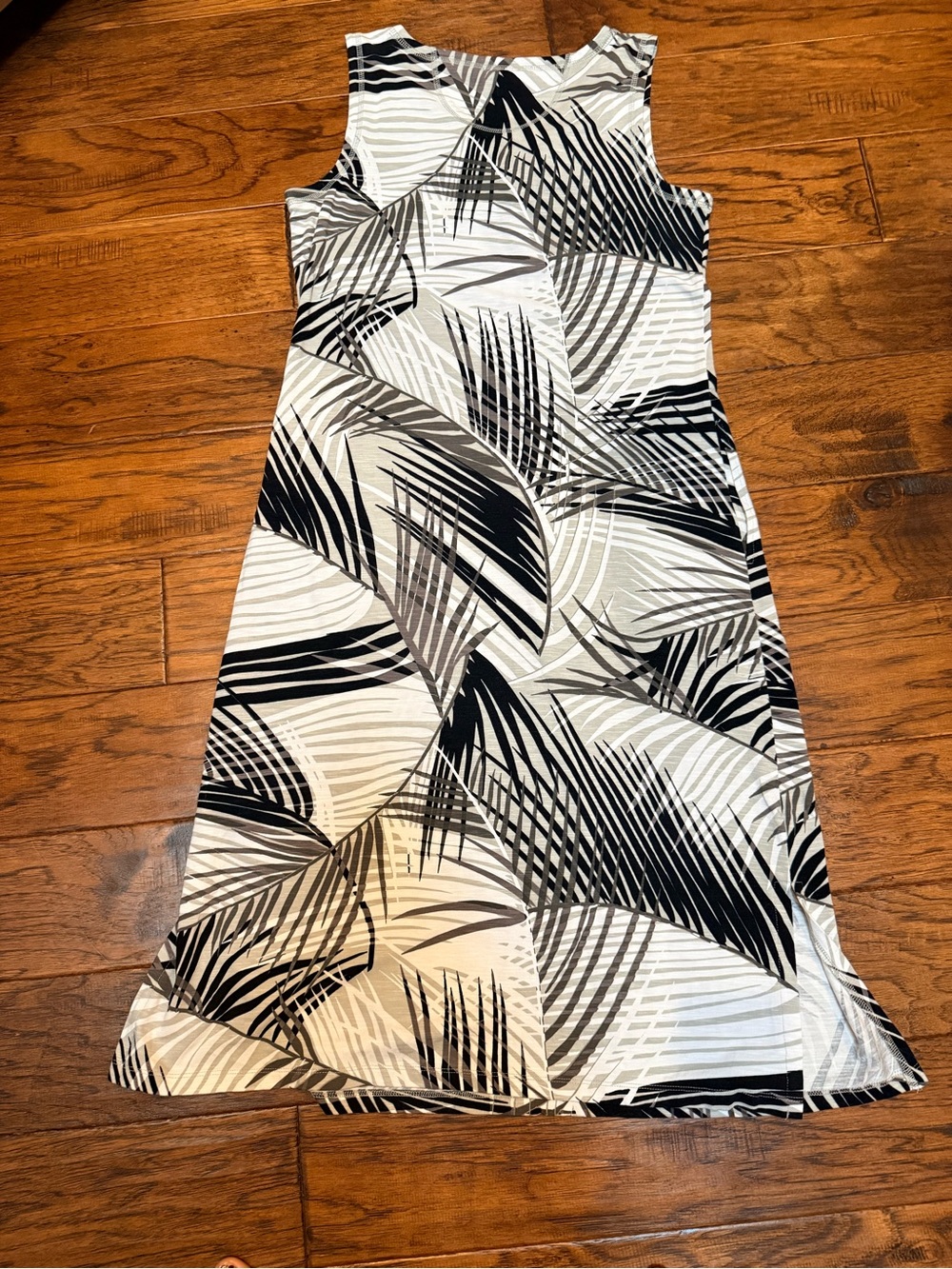 T by Talbots Tropical Palm Print Maxi Dress – Medium Petite –Sleeveless Stretch - Picture 8 of 10